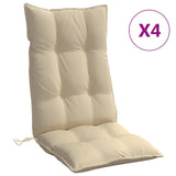 Cojines de silla de Vidaxl 4 st de alto oxford tela beige