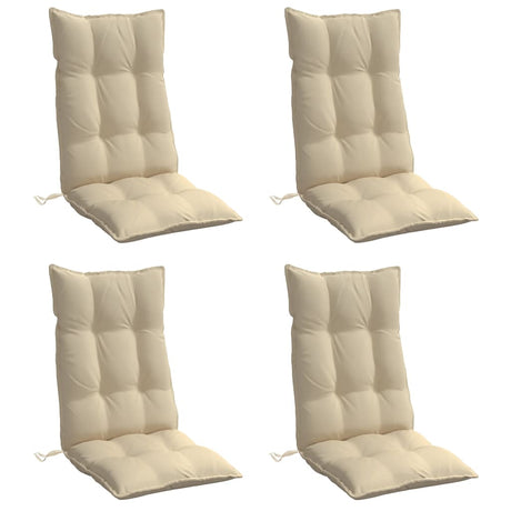 VidaXL Stuhlkissen 4 Stück Oxford-Stoff mit hoher Rückenlehne Beige