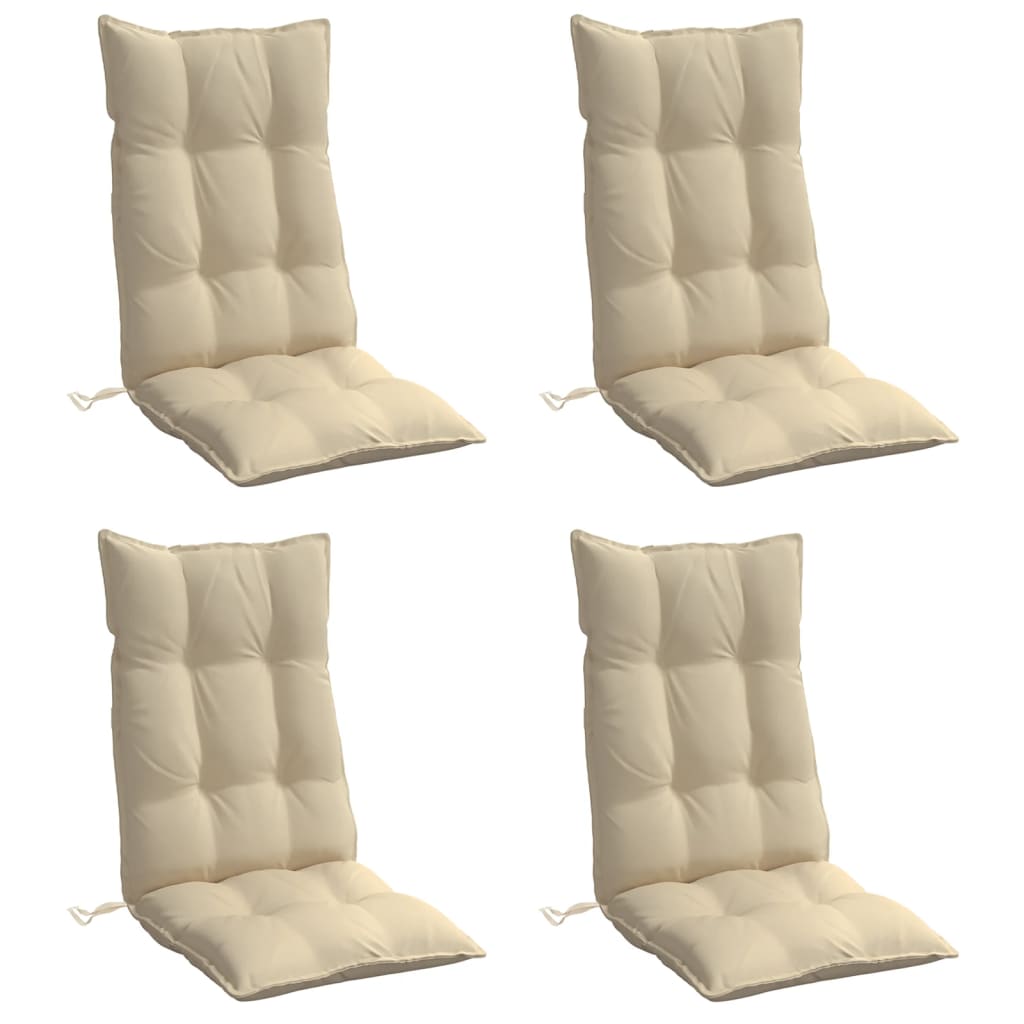 Coussins de chaise vidaxl 4 st haut de dos oxford tissu beige