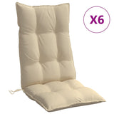 Vidaxl Chair cushions 6 st high back Oxford fabric beige