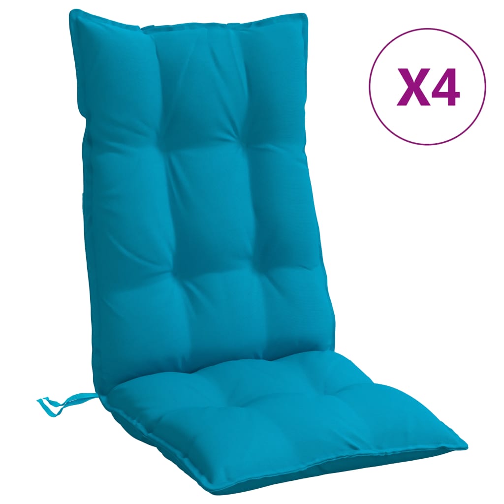 Coussins de chaise vidaxl 4 st haut de dos oxford tissu bleu clair