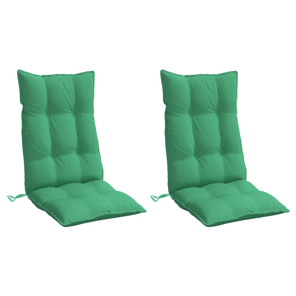 Cojines de silla de Vidaxl 2 st de alto oxford tela verde