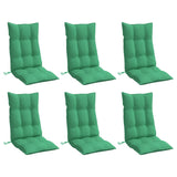 Cojines de silla de Vidaxl 6 st de alto oxford tela verde