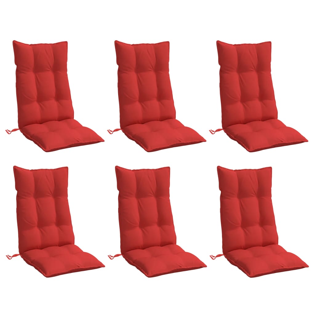 Coussins de chaise vidaxl 6 st haut de dos oxford tissu rouge