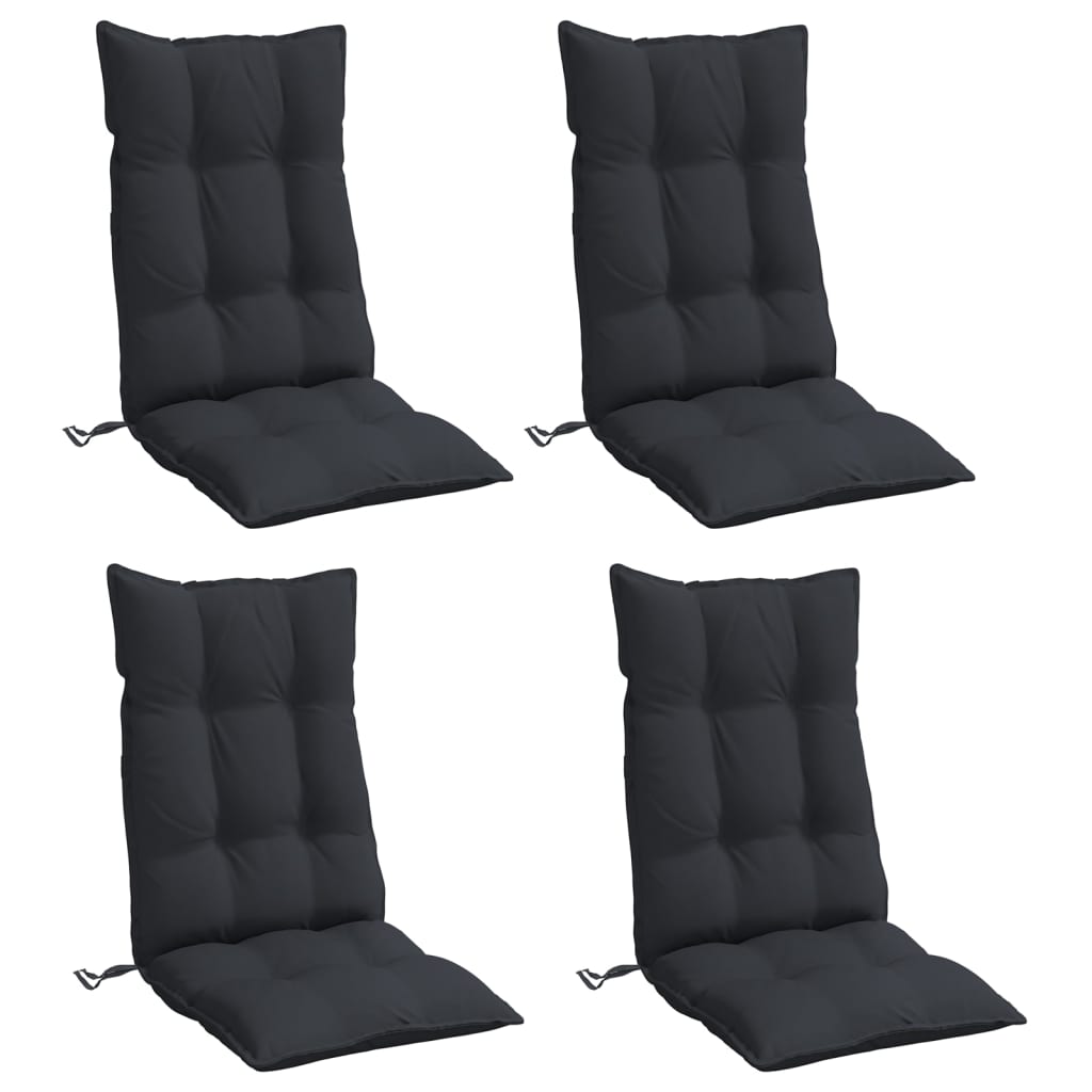 Coussins de chaise vidaxl 4 st haut de dos oxford tissu noir