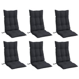 Cojines de silla Vidaxl 6 st de alto oxford tela negro