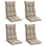 Coussins de chaise vidaxl 4 st haut de dos oxford tissu taupe