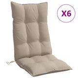 VidaXL Stuhlkissen 6 Stück, hohe Rückenlehne, Oxford-Stoff, Taupe