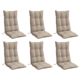 Coussins de chaise vidaxl 6 st haut de dos oxford tissu taupe