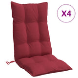 Vidaxl Cushions 4st High Back Oxford Fabric Wine Red