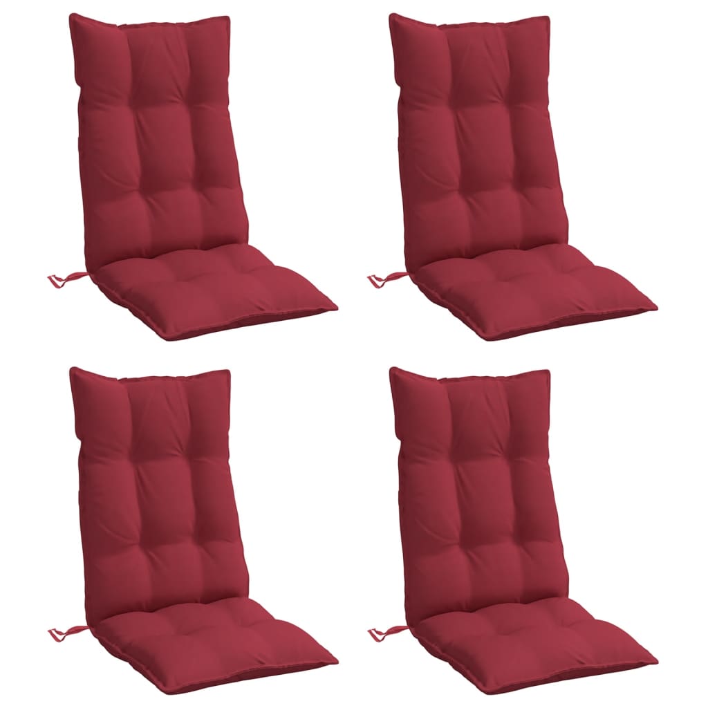 Vidaxl Chair cushions 4 st high back Oxford fabric wine red