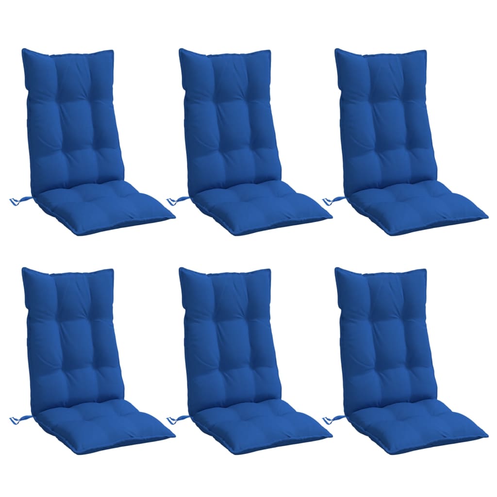 Vidaxl Chair cushions 6 st high back oxford fabric royal blue