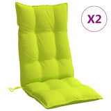 Cojines de silla de Vidaxl 2 st de la tela de oxford de espalda de altura verde brillante