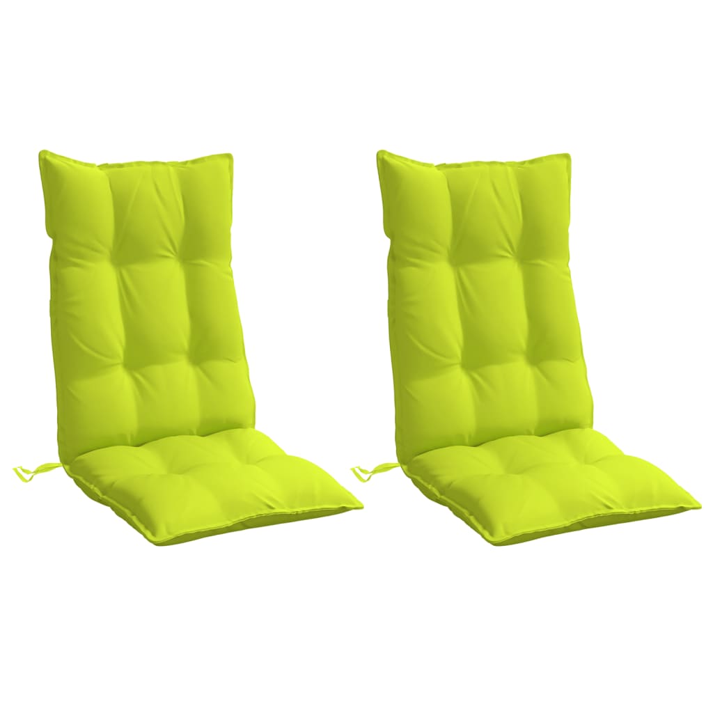 Cojines de silla de Vidaxl 2 st de la tela de oxford de espalda de altura verde brillante