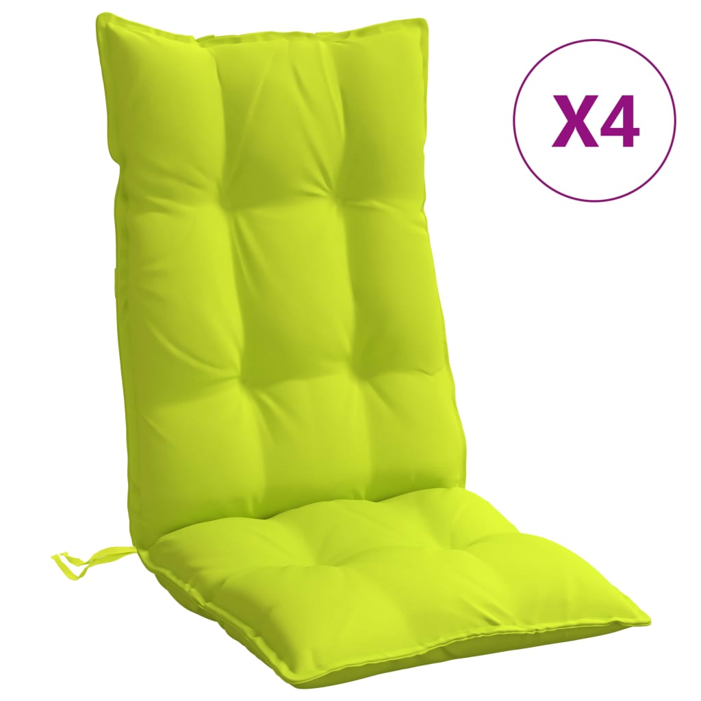 Vidaxl chair cushions 4 st high back oxford fabric bright green