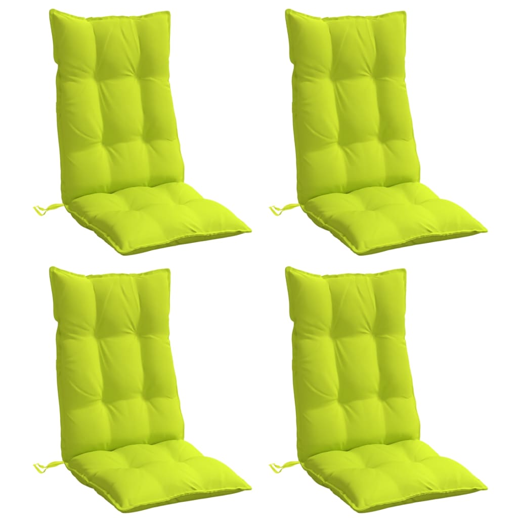 Vidaxl chair cushions 4 st high back oxford fabric bright green