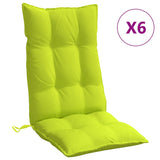 Coussins de chaise vidaxl 6 st haut de dos oxford tissu vert vif vert