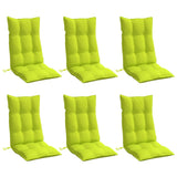 Vidaxl Chair cushions 6 st high back Oxford fabric bright green