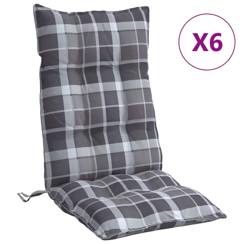 Cuscini da sedia Vidaxl 6 St Modello di diamante ad alto contenuto di Oxford Fabric Grey