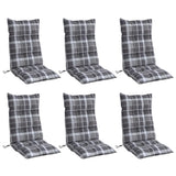 Coussins de chaise vidaxl 6 st dossier haut de diamant motif oxford tissu gris