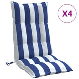 VidaXL chair cushions 4 st high back striped Oxford fabric white and blue