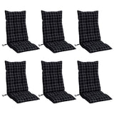 Vidaxl Chair cushions 6 st high back diamond pattern Oxford fabric black