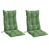 Vidaxl Chair cushions 2 st high back leaf pattern Oxford fabric