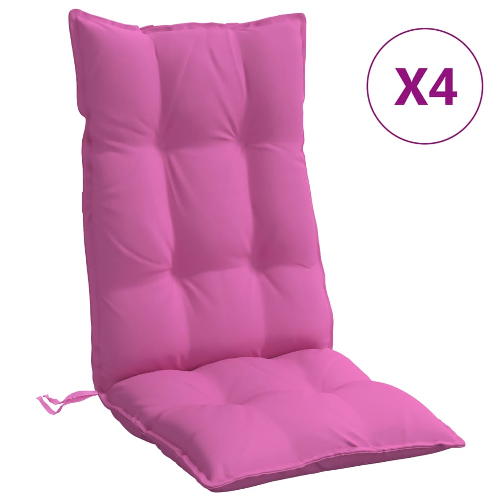 VidaXL Stuhlkissen 4 Stück Oxford-Stoff mit hoher Rückenlehne rosa
