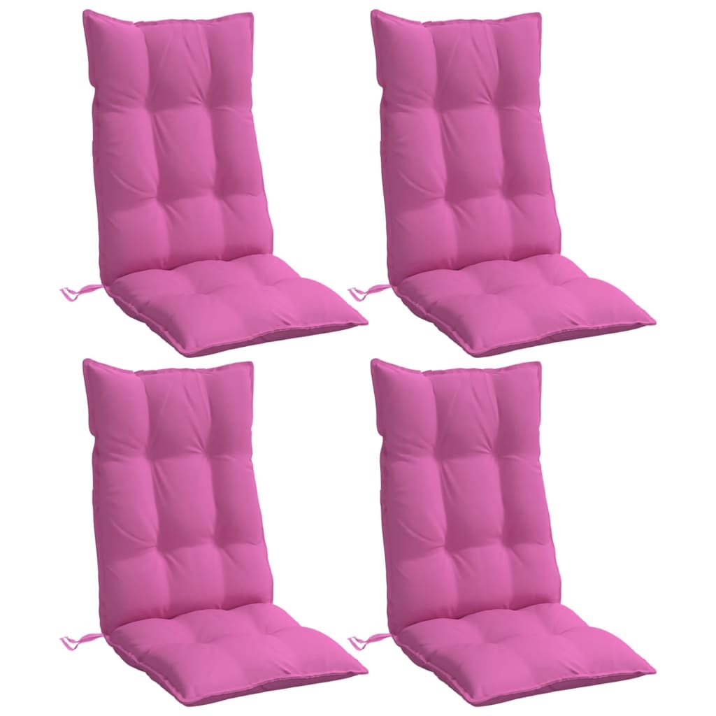 Vidaxl Chair cushions 4 st high back Oxford fabric pink