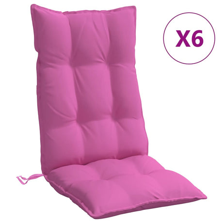 VidaXL Stuhlkissen 6 Stück Oxford-Stoff mit hoher Rückenlehne rosa