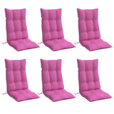 Cojines de silla de Vidaxl 6 st de alto oxford tela rosa