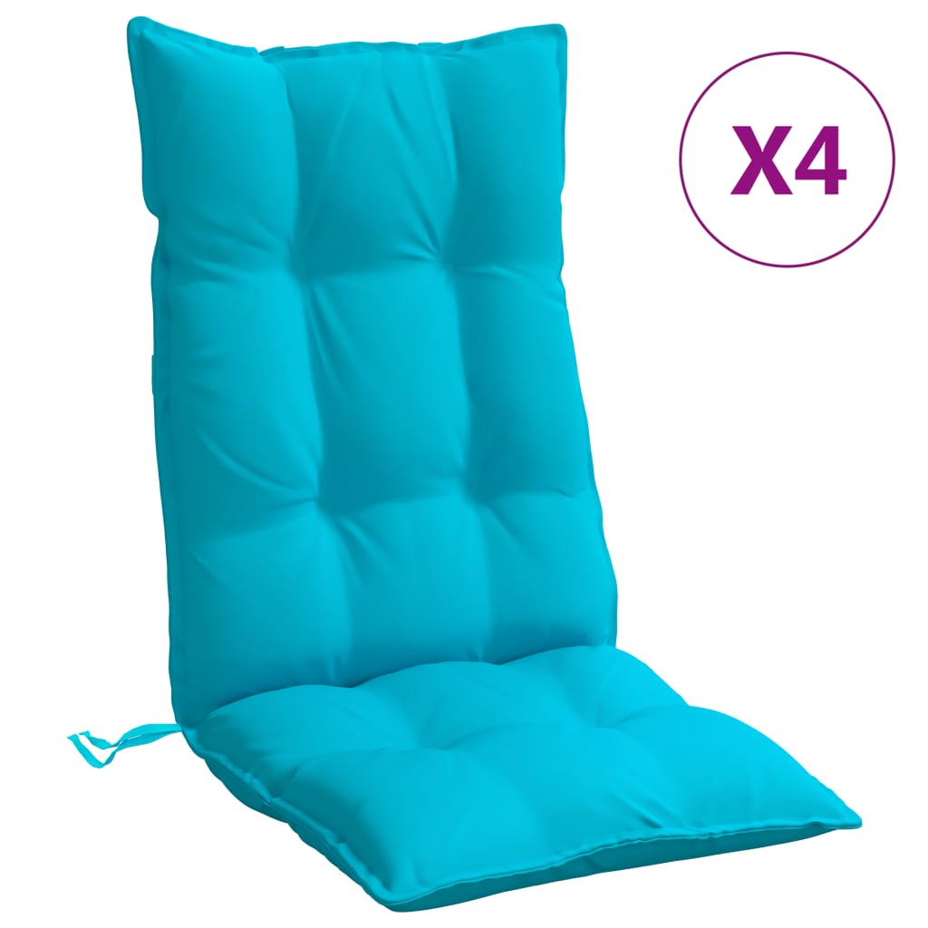 Vidaxl stolputer 4 st High Back Oxford Fabric Turquoise