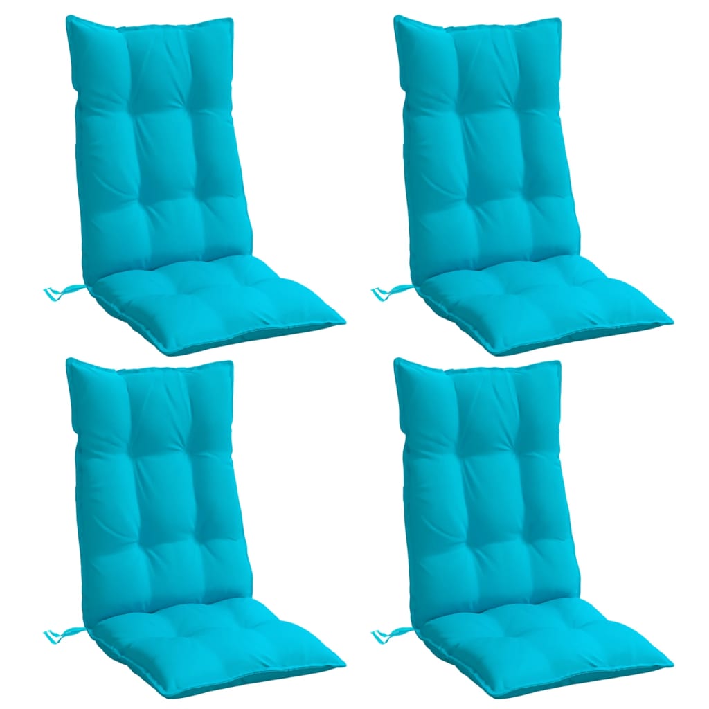 Coussins de chaise vidaxl 4 st haut de dos oxford tissu turquoise