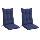 Coussins de chaise vidaxl 2 st haut dos oxford tissu marin bleu