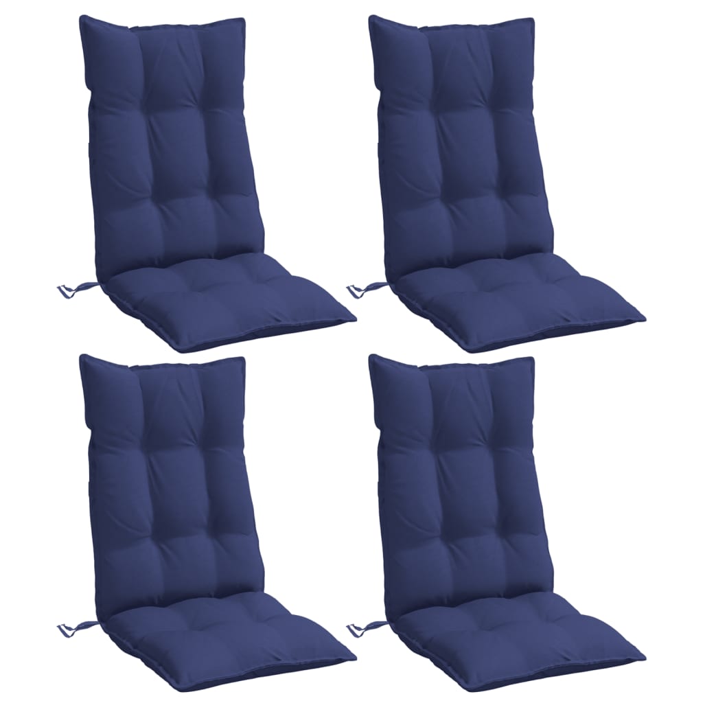 Cojines de silla Vidaxl 4 st de alto oxford tela marina azul