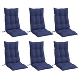 Cojines de silla Vidaxl 6 st de alto oxford tela marina azul