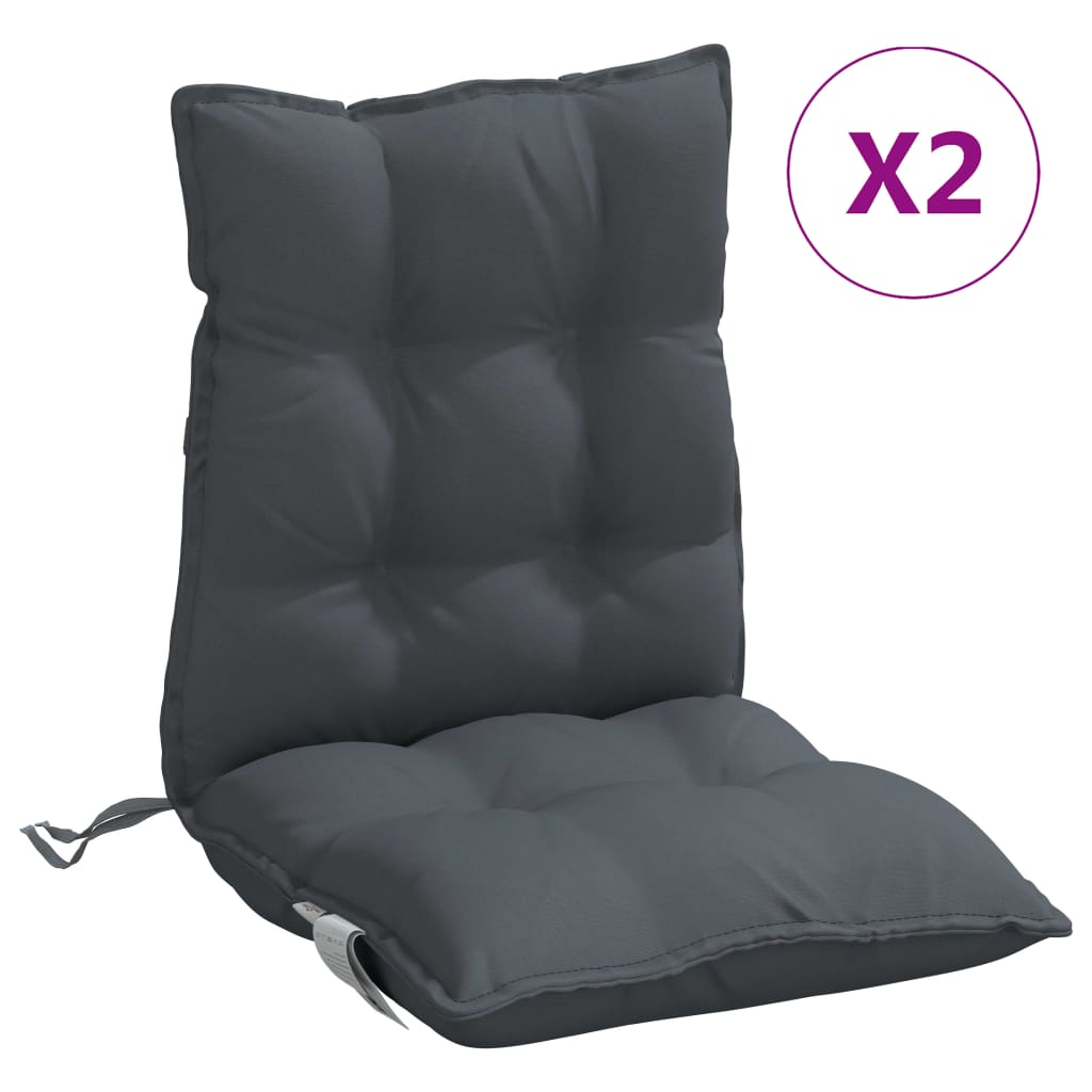 Cojines de silla Vidaxl 2 pcs tela de oxford de espalda con antracita