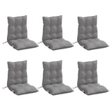 Coussins de chaise vidaxl 6 pcs bas du dos oxford tissu gris