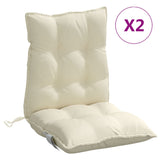 Cuscini di sedia Vidaxl 2 pezzi bassa schiena Oxford Fabric Crème -Collorato