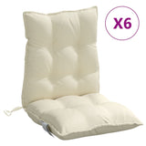 Cuscini di sedia Vidaxl 6 pezzi Bassdo schiena Oxford Fabric Crème -Collorato