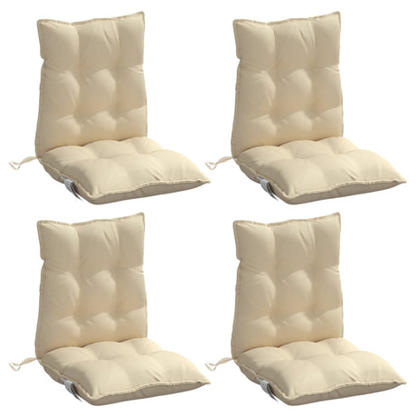 VidaXL Stuhlkissen 4 Stück Oxford-Stoff mit niedriger Rückenlehne, beige