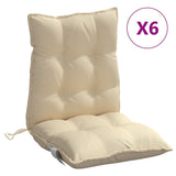 VidaXL Stuhlkissen 6 Stück Oxford-Stoff mit niedriger Rückenlehne, beige