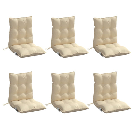 VidaXL Stuhlkissen 6 Stück Oxford-Stoff mit niedriger Rückenlehne, beige