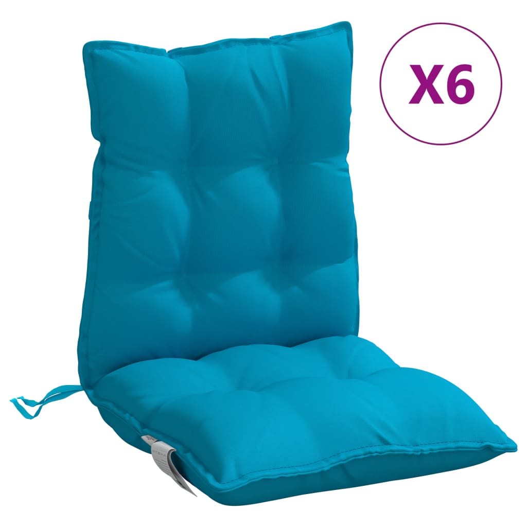 Vidaxl Chair cushions 6 pcs low back Oxford fabric light blue