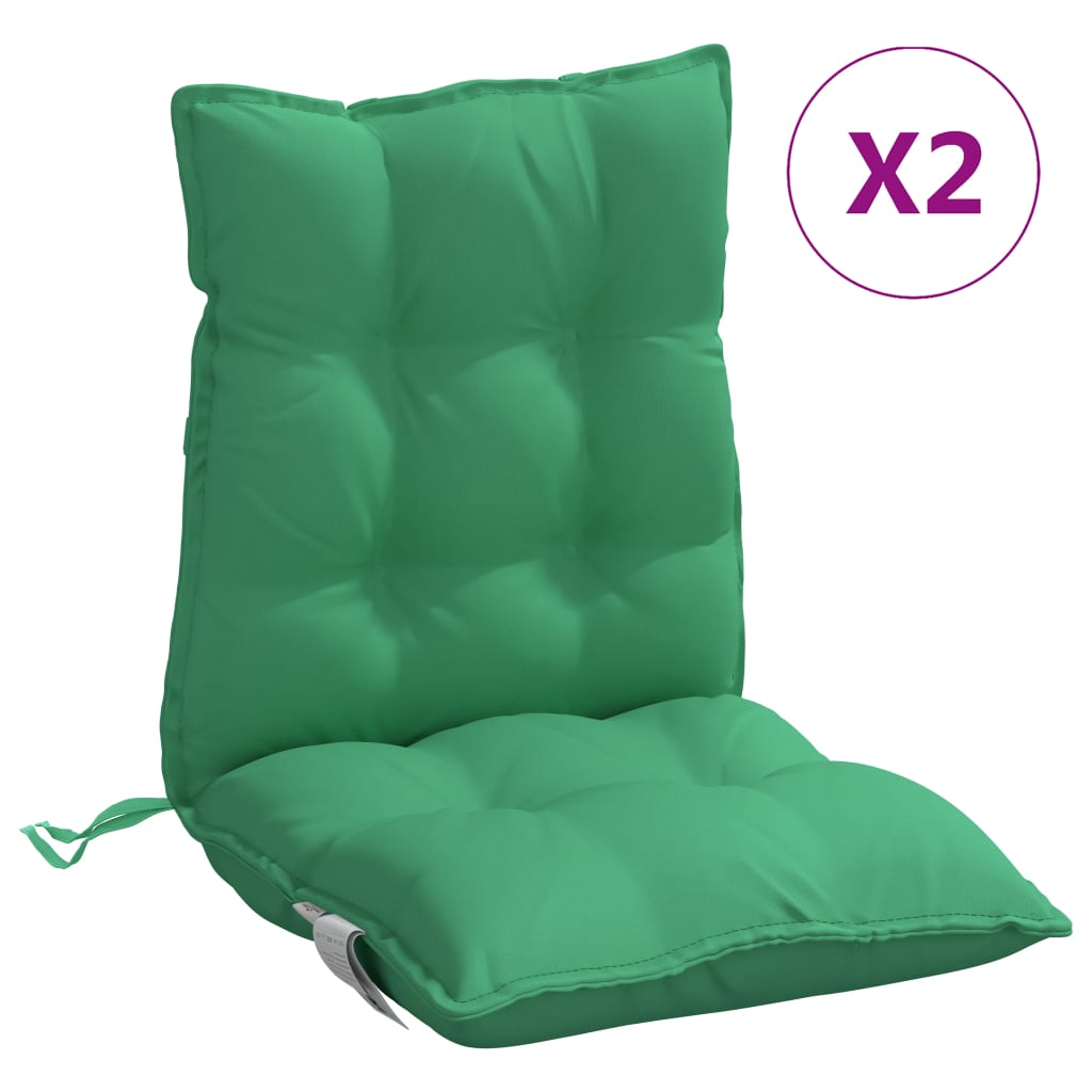 Cojines de silla de Vidaxl 2 pcs tela de oxford de espalda baja verde