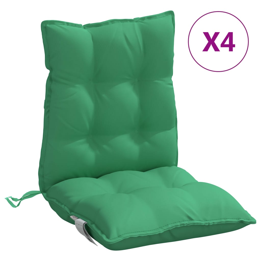 Cojines de silla de Vidaxl 4 pcs Back Back Oxford Fabric Green