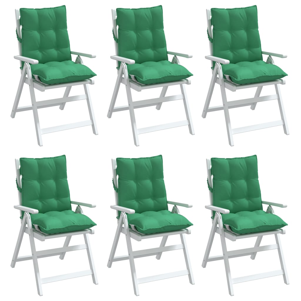 Cojines de silla Vidaxl 6 PCS Back Back Oxford Fabric Green