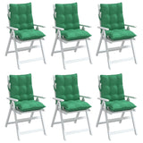 Cojines de silla Vidaxl 6 PCS Back Back Oxford Fabric Green