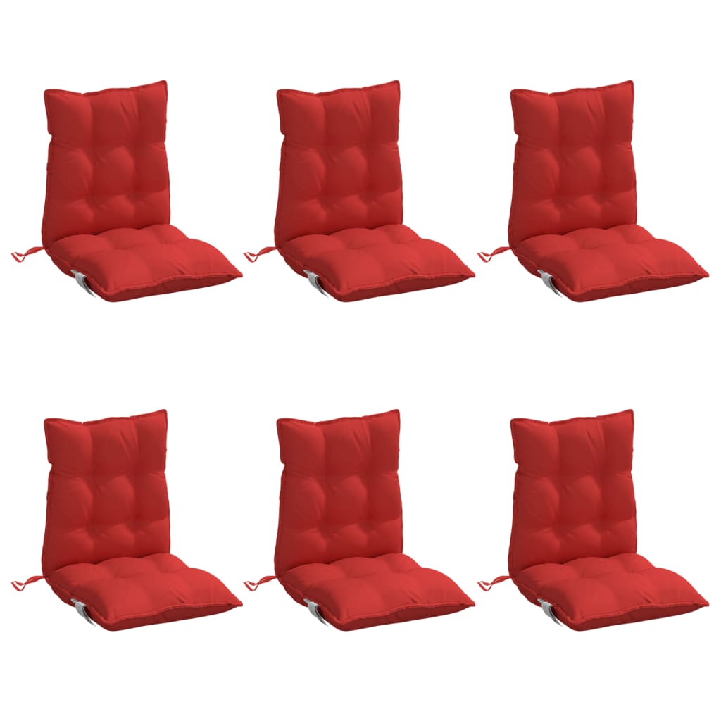 Cojines de silla de Vidaxl 6 pcs tela de oxford rojo