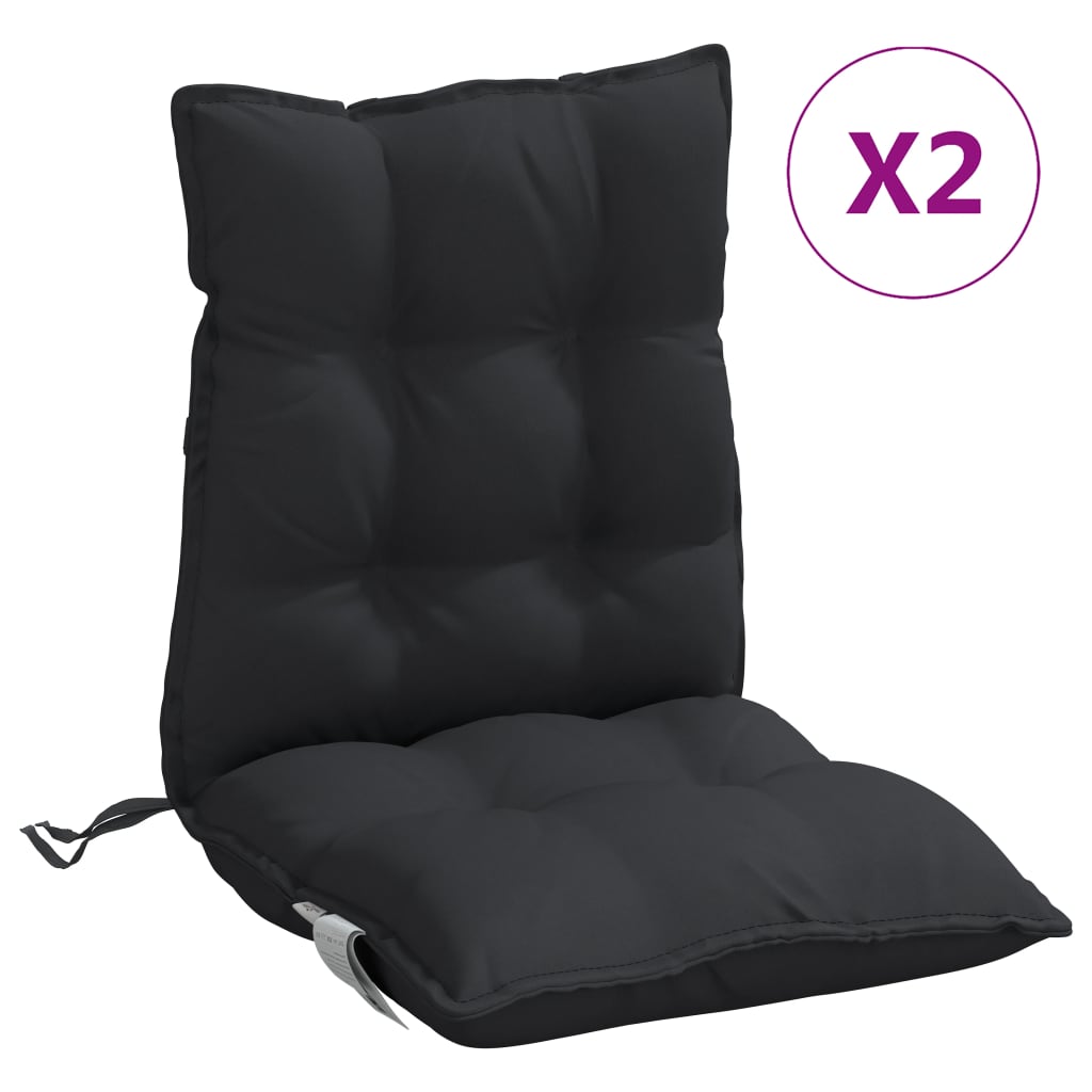 Vidaxl Chair cushions 2 pcs low back Oxford fabric black